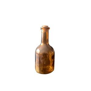 Vintage Amber Colored Miniature Glass Bottle With Cork A Must Have for Collector